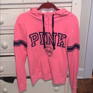 Pink quarter zip sweatshirt